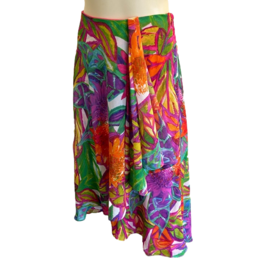Ralph Lauren MultiColor Ruffle Lined Skirt sz 8 NWT